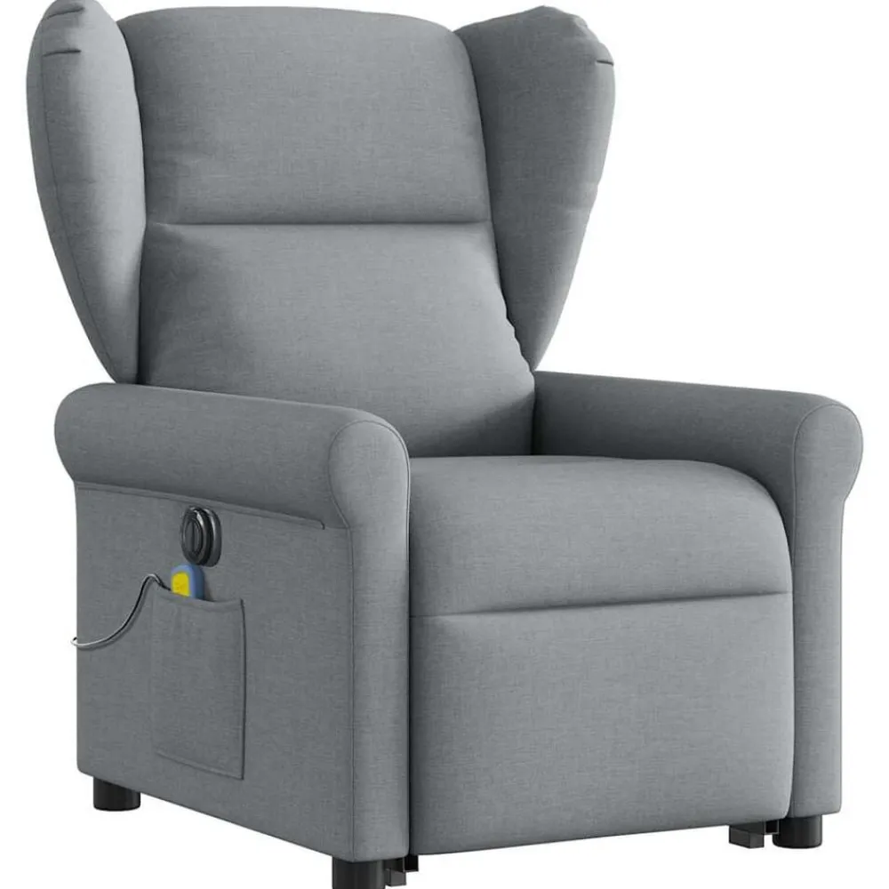 vidaXL Sillas-Sillón de masaje eléctrico reclinable elevable tela