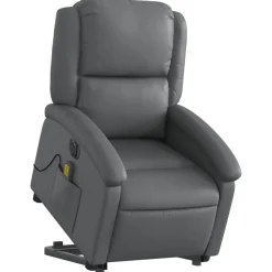vidaXL Sillas-Sillón de masaje elevable eléctrico cuero sintético