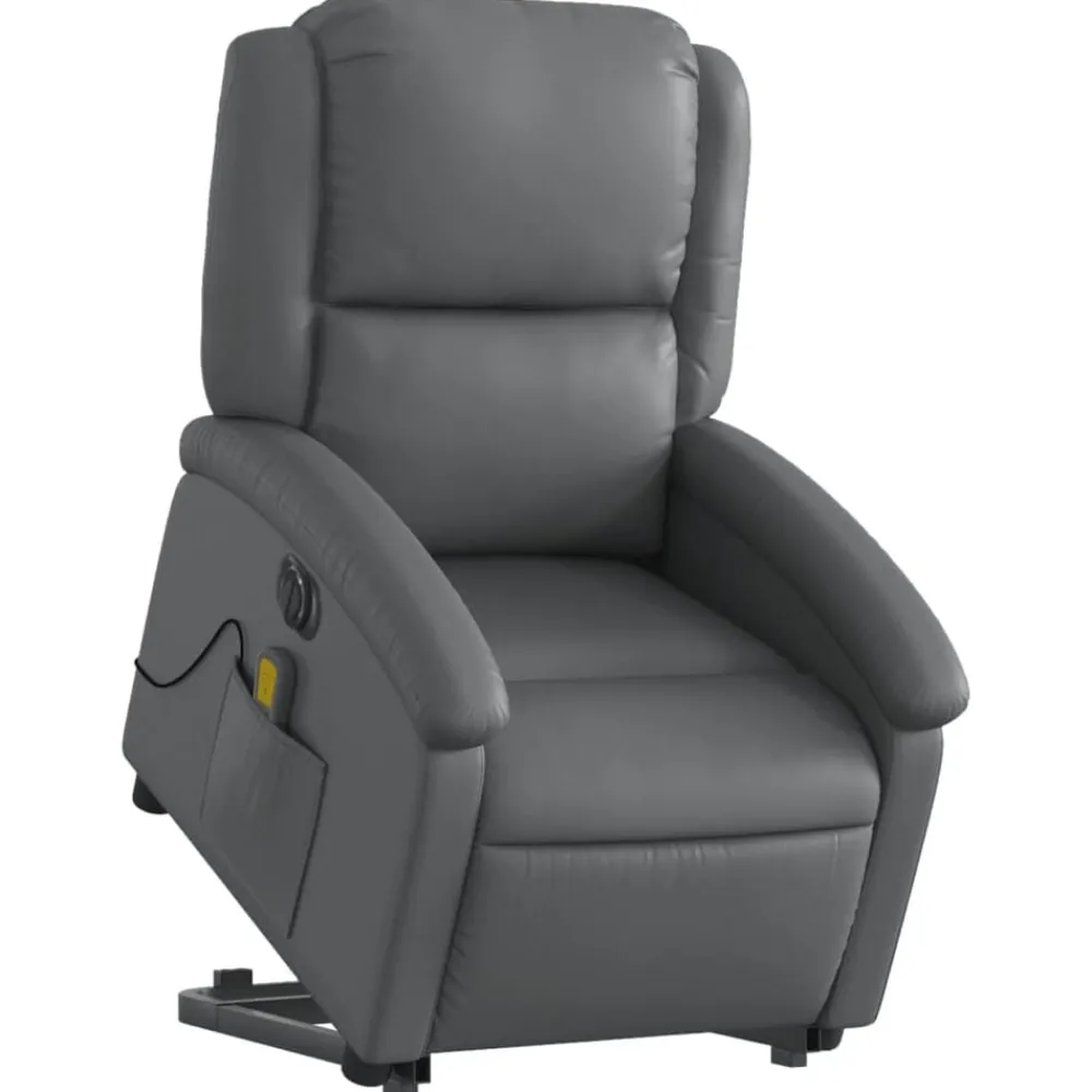 vidaXL Sillas-Sillón de masaje elevable eléctrico cuero sintético