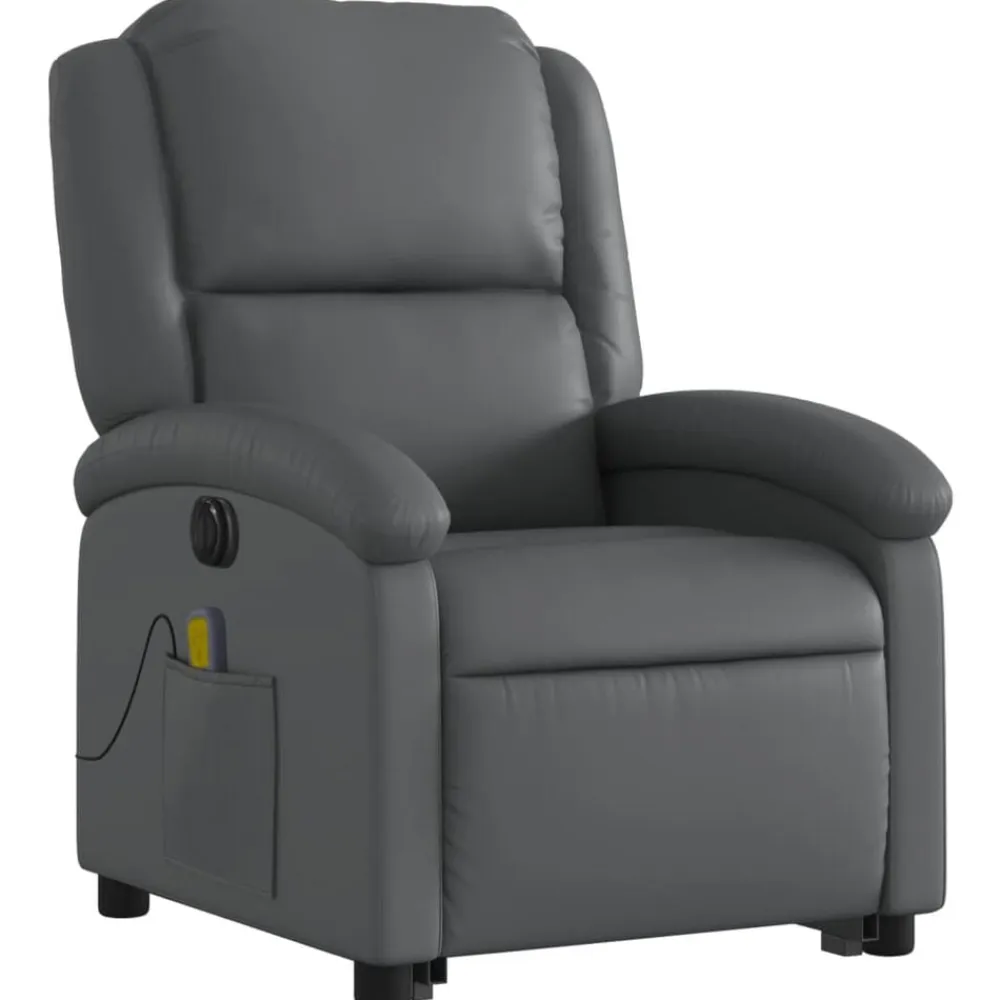 vidaXL Sillas-Sillón de masaje elevable eléctrico cuero sintético