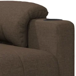 vidaXL Sillas-Sillón de masaje eléctrico tela marrón