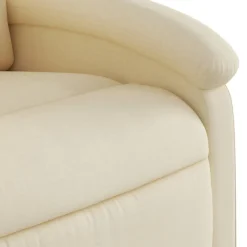 vidaXL Sillón de masaje eléctrico reclinable elevable tela Crema New