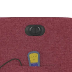 vidaXL Sillón de masaje eléctrico reclinable elevable tela rojo tinto Rojo vino tinto Discount