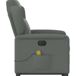 vidaXL Sillón de masaje eléctrico reclinable elevable tela Gris oscuro Online