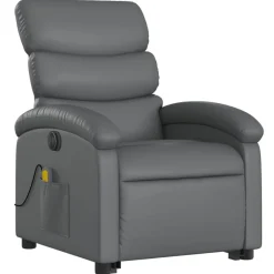 vidaXL Sillas-Sillón de masaje elevable eléctrico cuero sintético