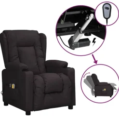 vidaXL Sillón de masaje eléctrico cuero sintético Negro Best