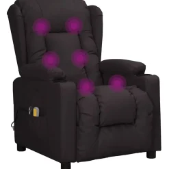 vidaXL Sillón de masaje eléctrico cuero sintético Negro Best