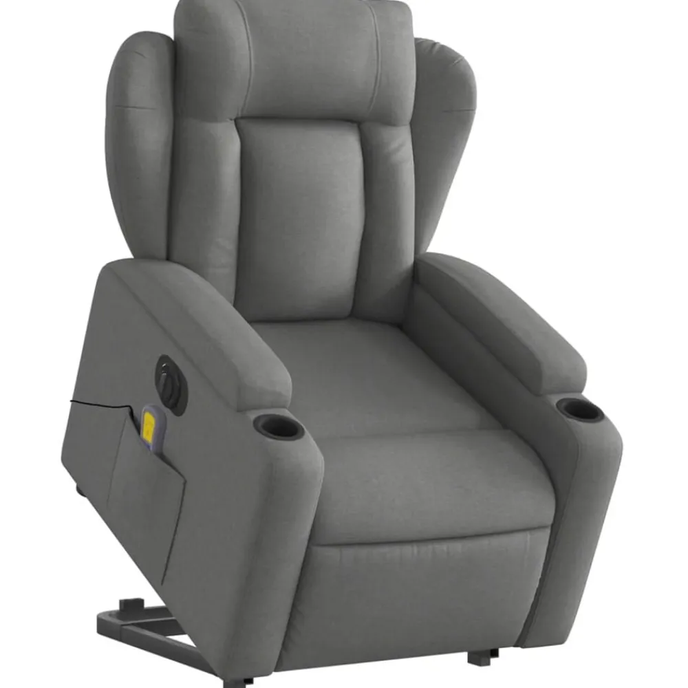 vidaXL Sillas-Sillón de masaje eléctrico reclinable elevable tela