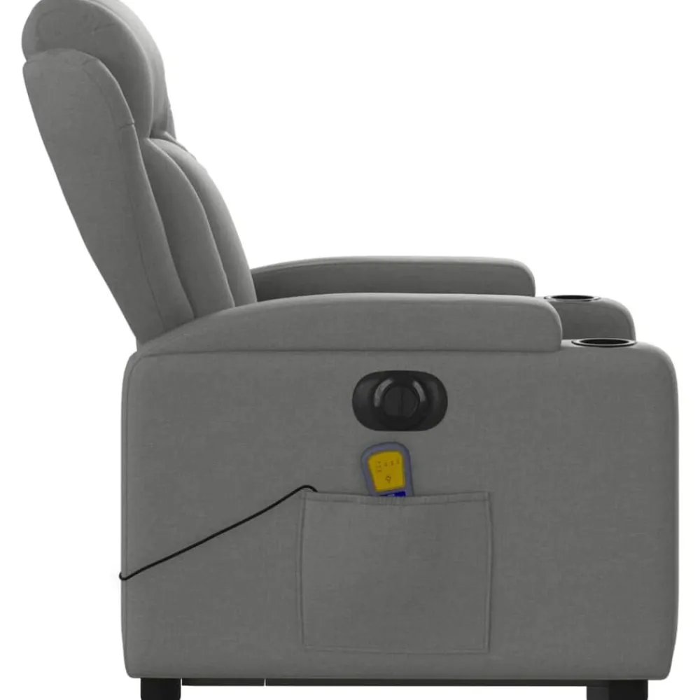 vidaXL Sillas-Sillón de masaje eléctrico reclinable elevable tela