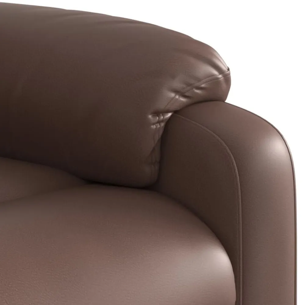 vidaXL Sillas-Sillón de masaje elevable eléctrico cuero sintético marrón