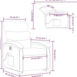 vidaXL Sillón de masaje eléctrico reclinable elevable tela Taupé Clearance