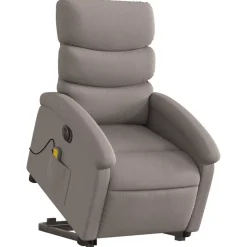 vidaXL Sillón de masaje eléctrico reclinable elevable tela Taupé Clearance