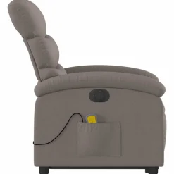 vidaXL Sillón de masaje eléctrico reclinable elevable tela Taupé Clearance