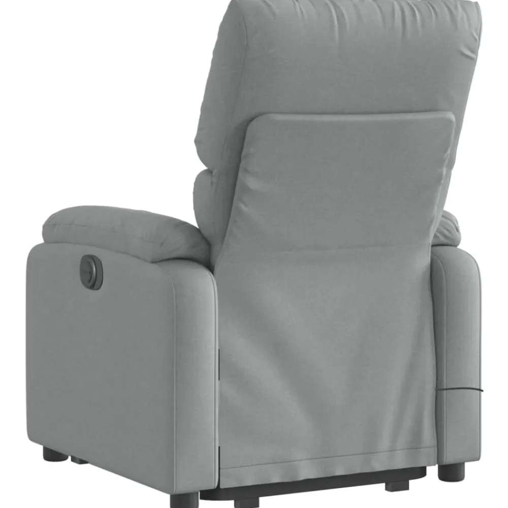vidaXL Sillón de masaje eléctrico reclinable elevable tela Gris claro Best
