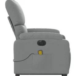 vidaXL Sillón de masaje eléctrico reclinable elevable tela Gris claro Best