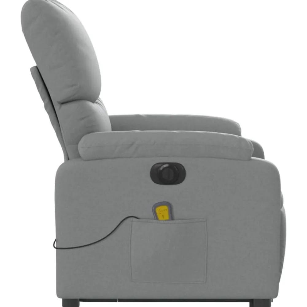 vidaXL Sillón de masaje eléctrico reclinable elevable tela Gris claro Best