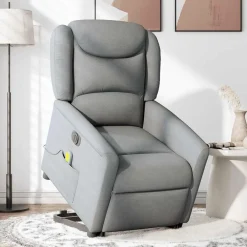 vidaXL Sillas-Sillón de masaje eléctrico reclinable elevable tela