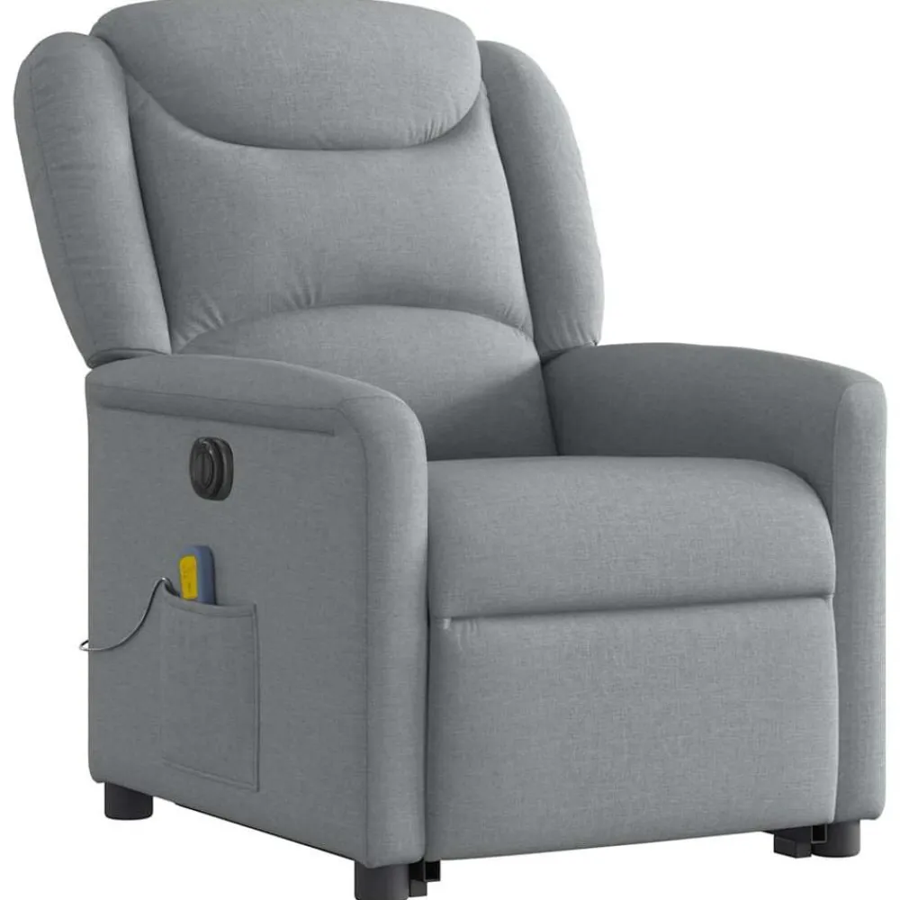 vidaXL Sillas-Sillón de masaje eléctrico reclinable elevable tela