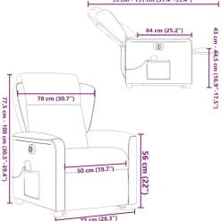 vidaXL Sillón de masaje eléctrico reclinable elevable tela Crema Clearance