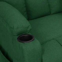 vidaXL Sillón de masaje eléctrico tela Verde oscuro Outlet