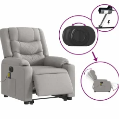vidaXL Sillas-Sillón de masaje eléctrico reclinable elevable tela