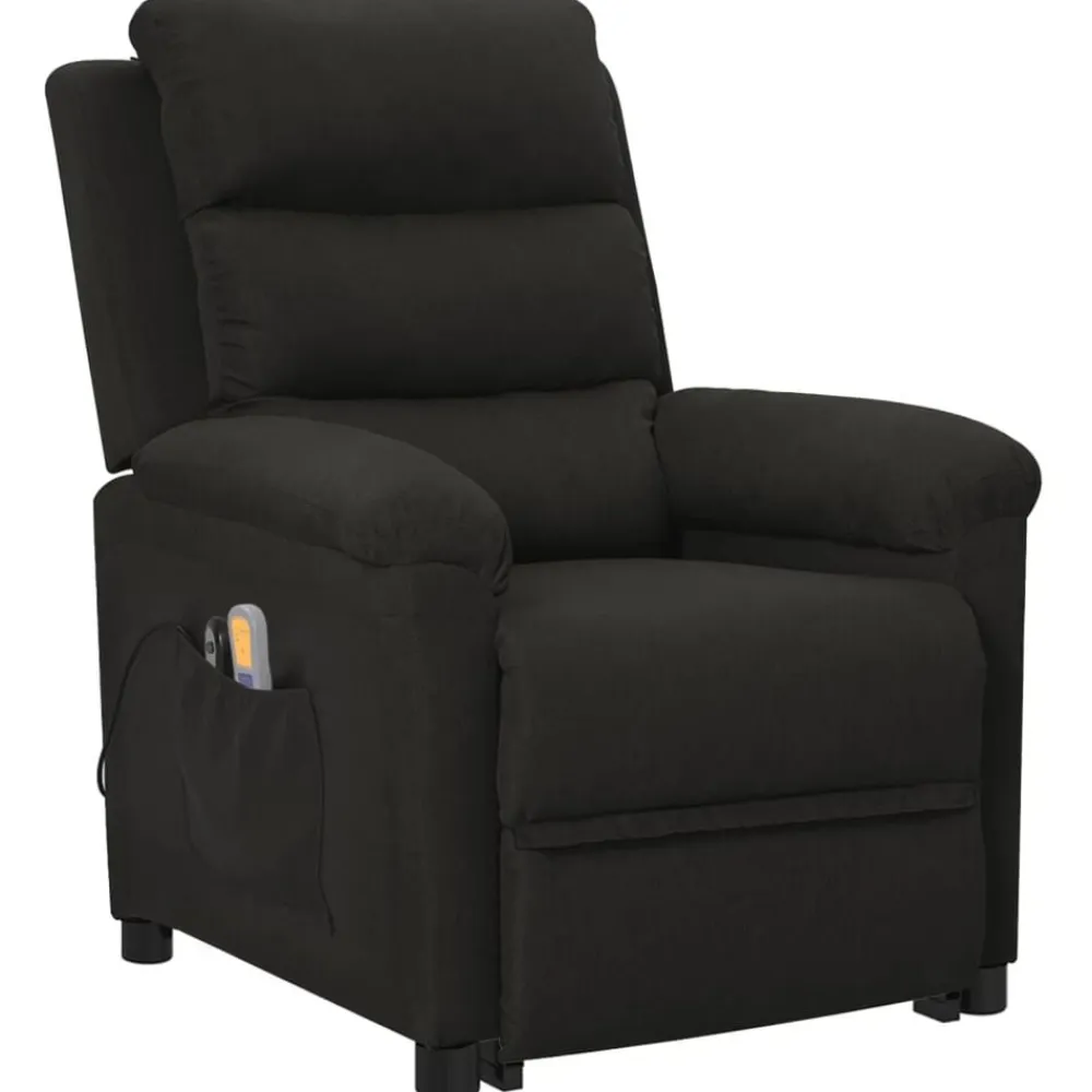 vidaXL Sillón de masaje elevable tela Negro Best