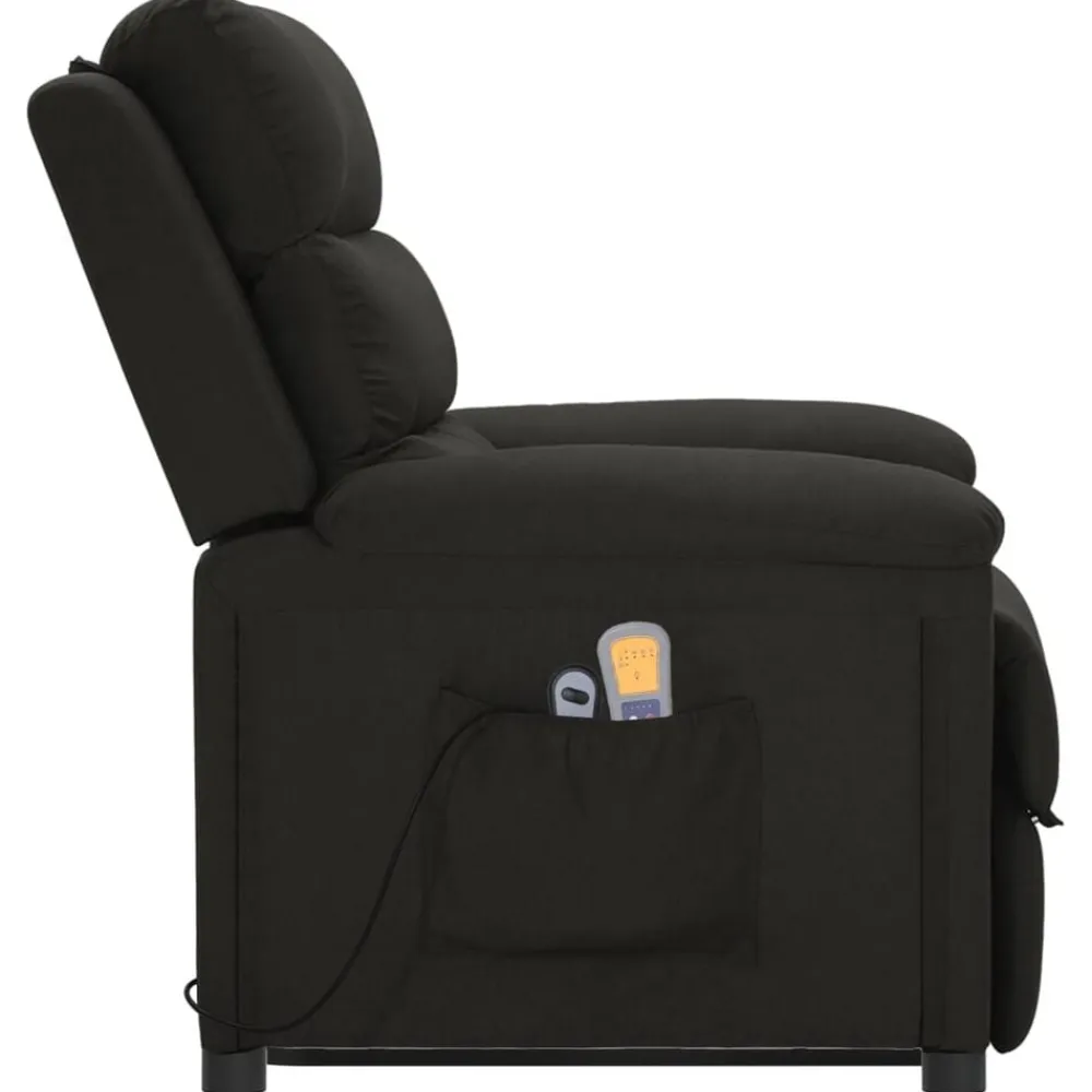 vidaXL Sillón de masaje elevable tela Negro Best