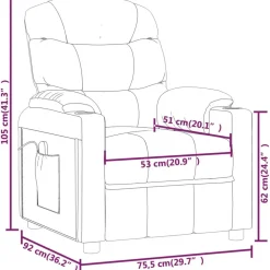 vidaXL Sillón de masaje eléctrico tela rojo tinto Rojo vino tinto Outlet