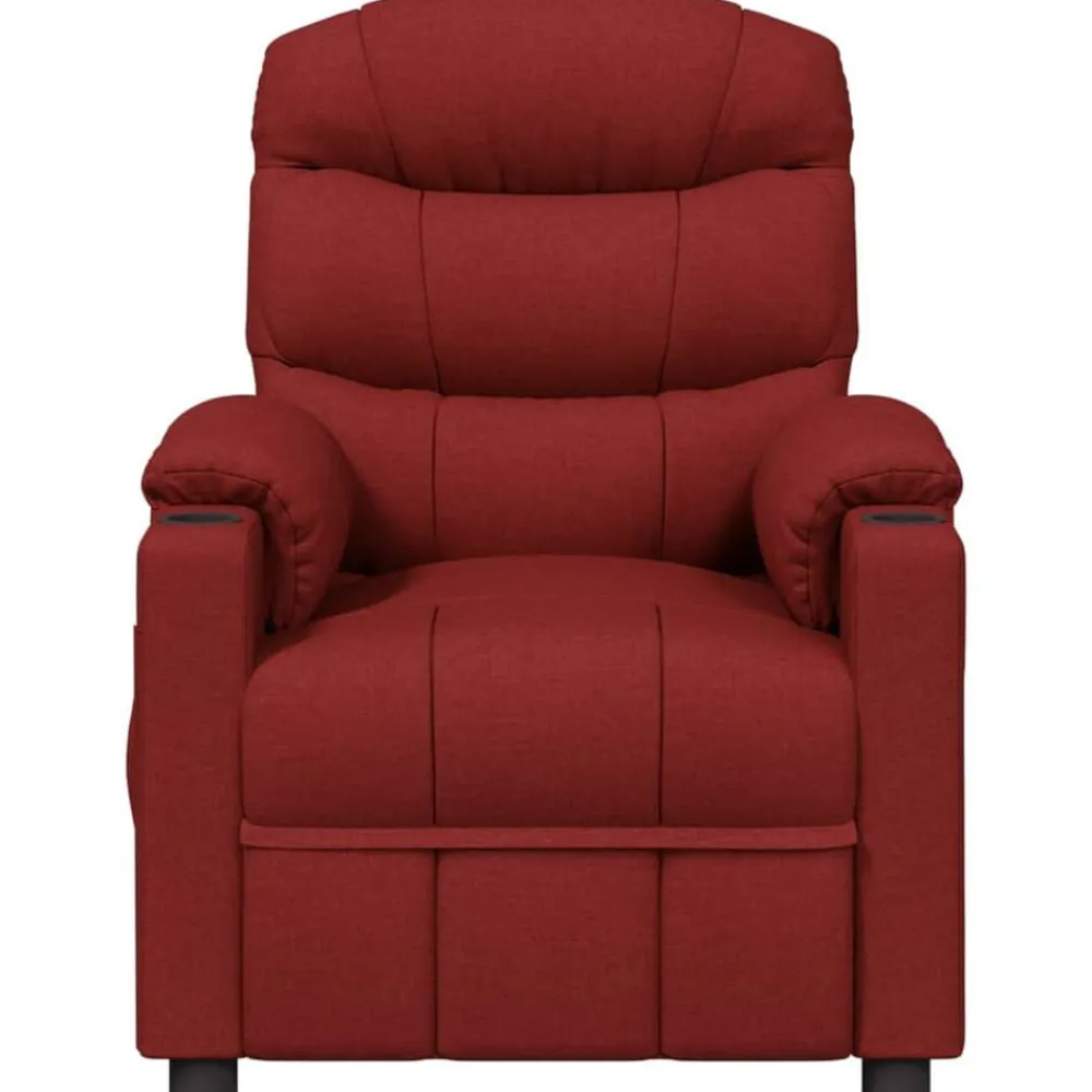 vidaXL Sillón de masaje eléctrico tela rojo tinto Rojo vino tinto Outlet