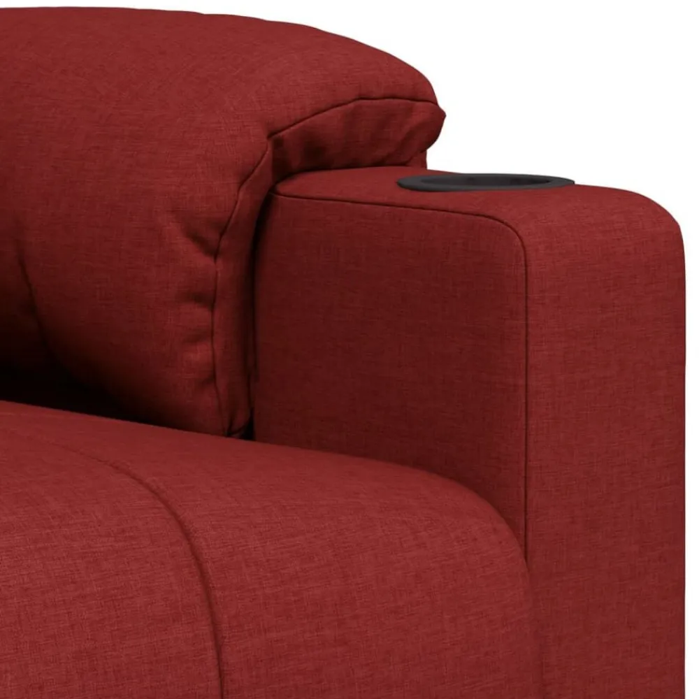 vidaXL Sillón de masaje eléctrico tela rojo tinto Rojo vino tinto Outlet