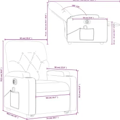 vidaXL Sillón de masaje eléctrico reclinable elevable tela Taupé New