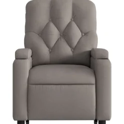vidaXL Sillón de masaje eléctrico reclinable elevable tela Taupé New