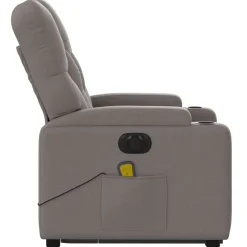 vidaXL Sillón de masaje eléctrico reclinable elevable tela Taupé New