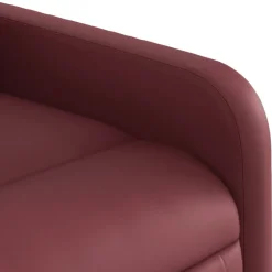 vidaXL Sillas-Sillón de masaje elevable eléctrico cuero artificial rojo tinto