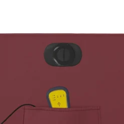 vidaXL Sillas-Sillón de masaje elevable eléctrico cuero artificial rojo tinto