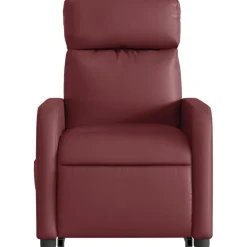 vidaXL Sillas-Sillón de masaje elevable eléctrico cuero artificial rojo tinto