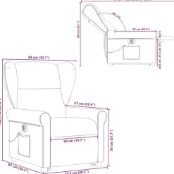 vidaXL Sillón de masaje eléctrico reclinable elevable tela Gris oscuro Sale