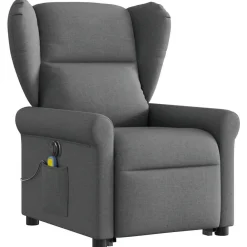 vidaXL Sillón de masaje eléctrico reclinable elevable tela Gris oscuro Sale