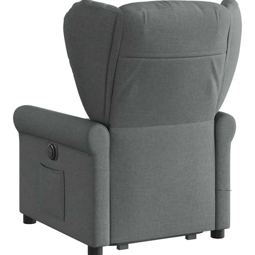 vidaXL Sillón de masaje eléctrico reclinable elevable tela Gris oscuro Sale