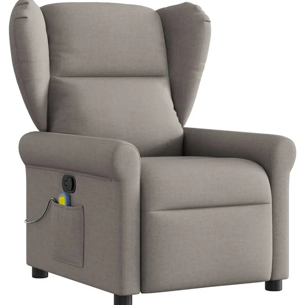 vidaXL Sillas-Sillón de masaje reclinable de tela gris
