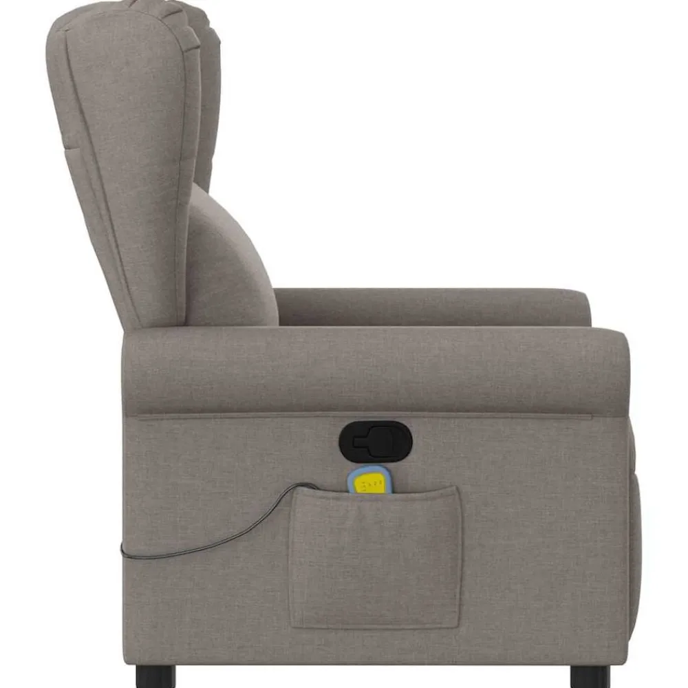 vidaXL Sillas-Sillón de masaje reclinable de tela gris