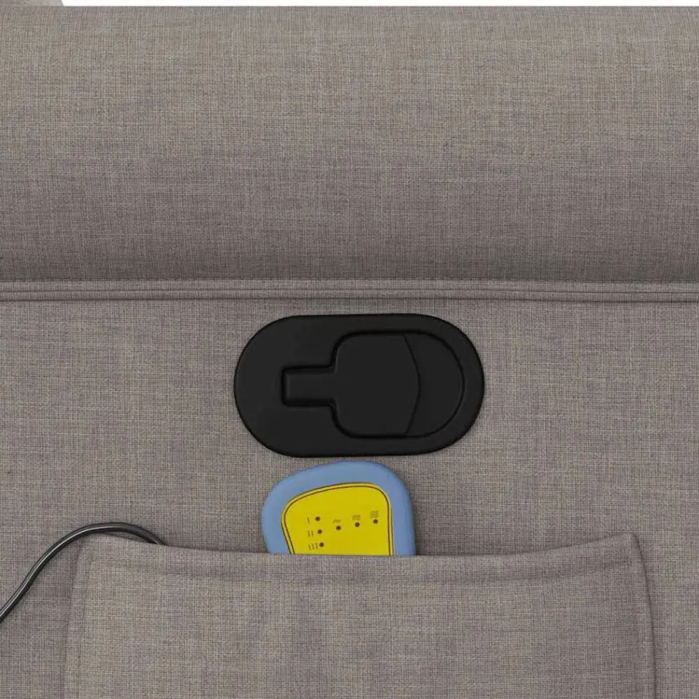 vidaXL Sillas-Sillón de masaje reclinable de tela gris