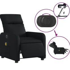 vidaXL Sillas-Sillón de masaje reclinable eléctrico cuero sintético