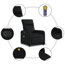 vidaXL Sillas-Sillón de masaje reclinable eléctrico cuero sintético