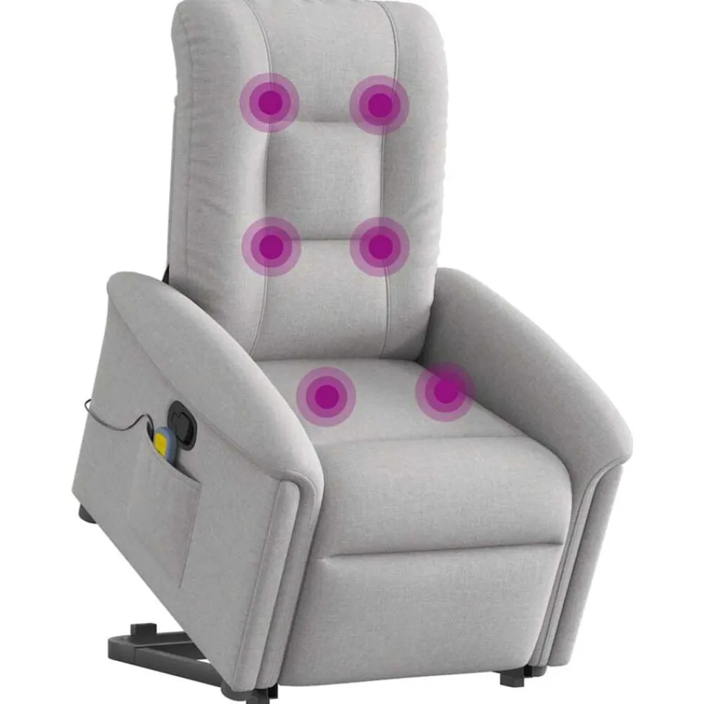 vidaXL Sillón de masaje reclinable de pie de tela Gris nube Outlet