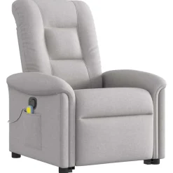 vidaXL Sillón de masaje reclinable de pie de tela Gris nube Outlet