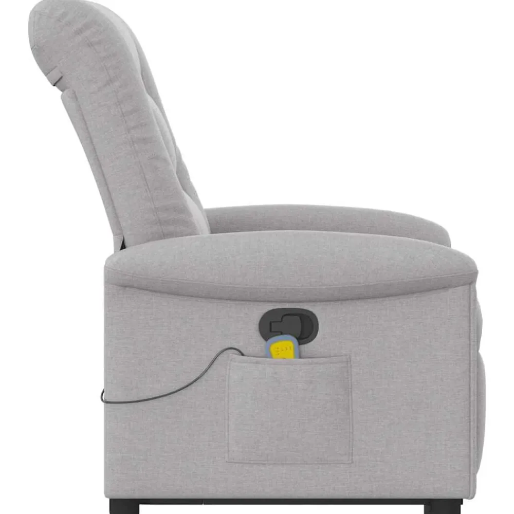 vidaXL Sillón de masaje reclinable de pie de tela Gris nube Outlet