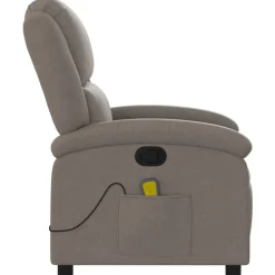 vidaXL Sillas-Sillón de masaje reclinable de tela gris