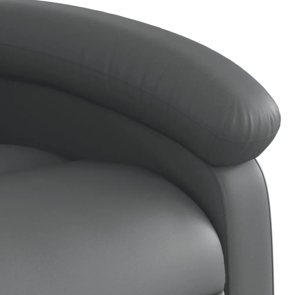 vidaXL Sillón de masaje reclinable eléctrico cuero sintético Gris New