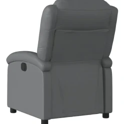 vidaXL Sillón de masaje reclinable eléctrico cuero sintético Gris New